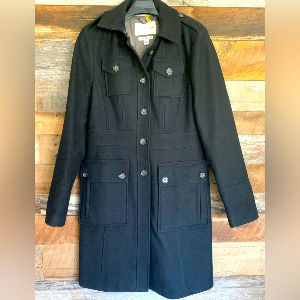 Banana Republic Wool Black Women’s Trench Coat